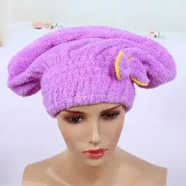 purple Быстросохнущая Кепка для волос из микрофибры, ультравпитывающая сухая Кепка для волос, быстросохнущая Кепка для волос, полотенце для волос с башней для ванны, 5 цветов - Цвет: purple