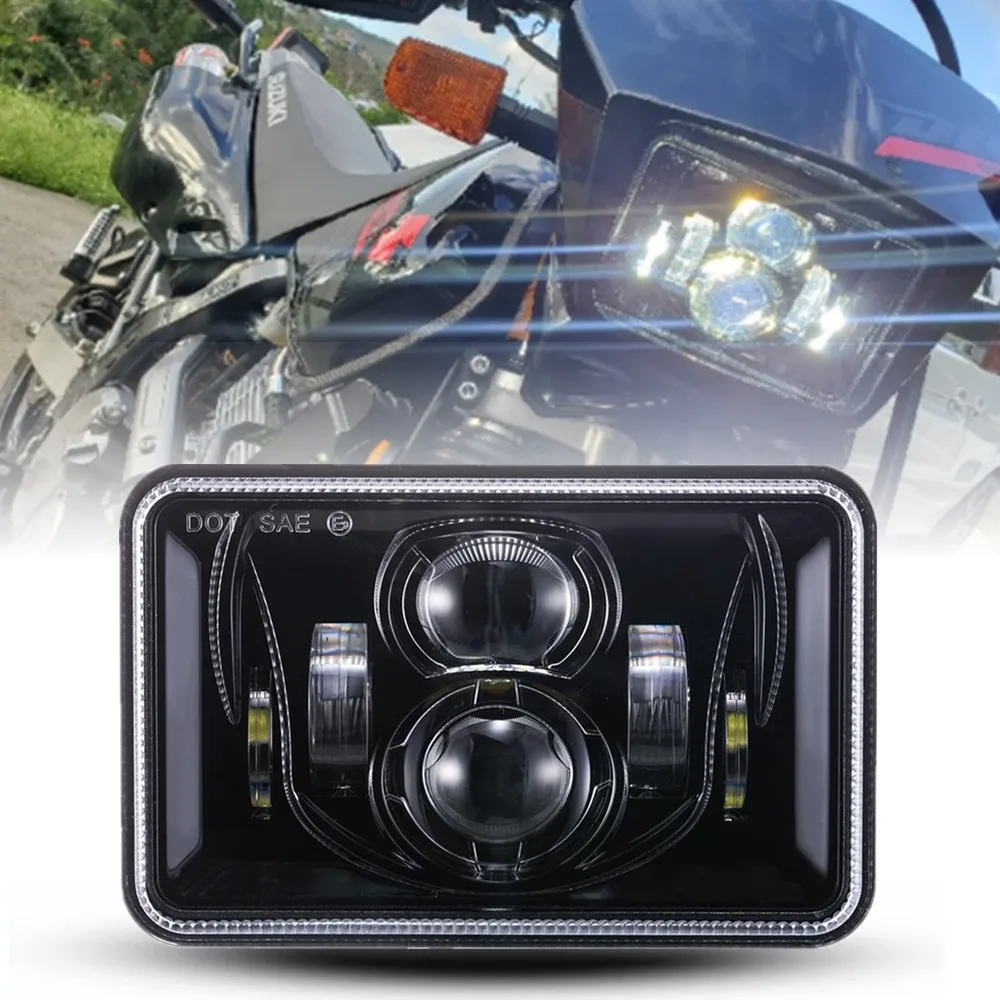 

1pc Motorcycle 4X6 Inch LED Headlight Hi Low Beam For Suzuki DRZ400SM DRZ400S DRZ400E 60W