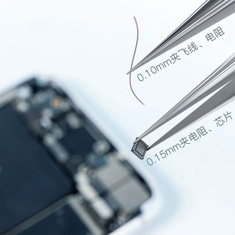 Stainless Steel Tweezers Cell Phone Repair Fingerprint Fly Line 0.1mm 0.15mm Straight Tip Non-magnetic Tweezer Forceps Hand Tool |
