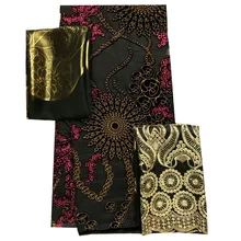 2 ярда шелковый шарф с 4 ярдами шелковая одежда с 2 ярдами Африканский Джордж кружева модное платье с принтом для женщин
