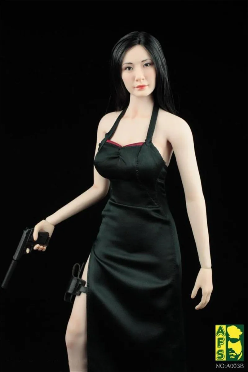 Custom 1:6 Figure Clothing White PU Leather Cheongsam Dress  For 12" Female Body