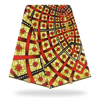 

Attractive Guaranteed Veritable Wax African Ankara Real Wax Ghana Wax 6Yards African Printed Fabric 100% cotton for dress F25-15