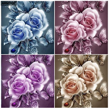 

Purple Rose 5d DIY Diamond Painting Cross Stitch Partial Drill Rhinestone Retro Rose series Diamond Embroidery Gifts Handcraft