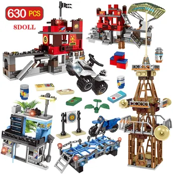 

630PCS WW2 Player Unknown's Battlegrounds PUBG Military Army Soldiers Weapon Building Blocks Bricks Toys For Children