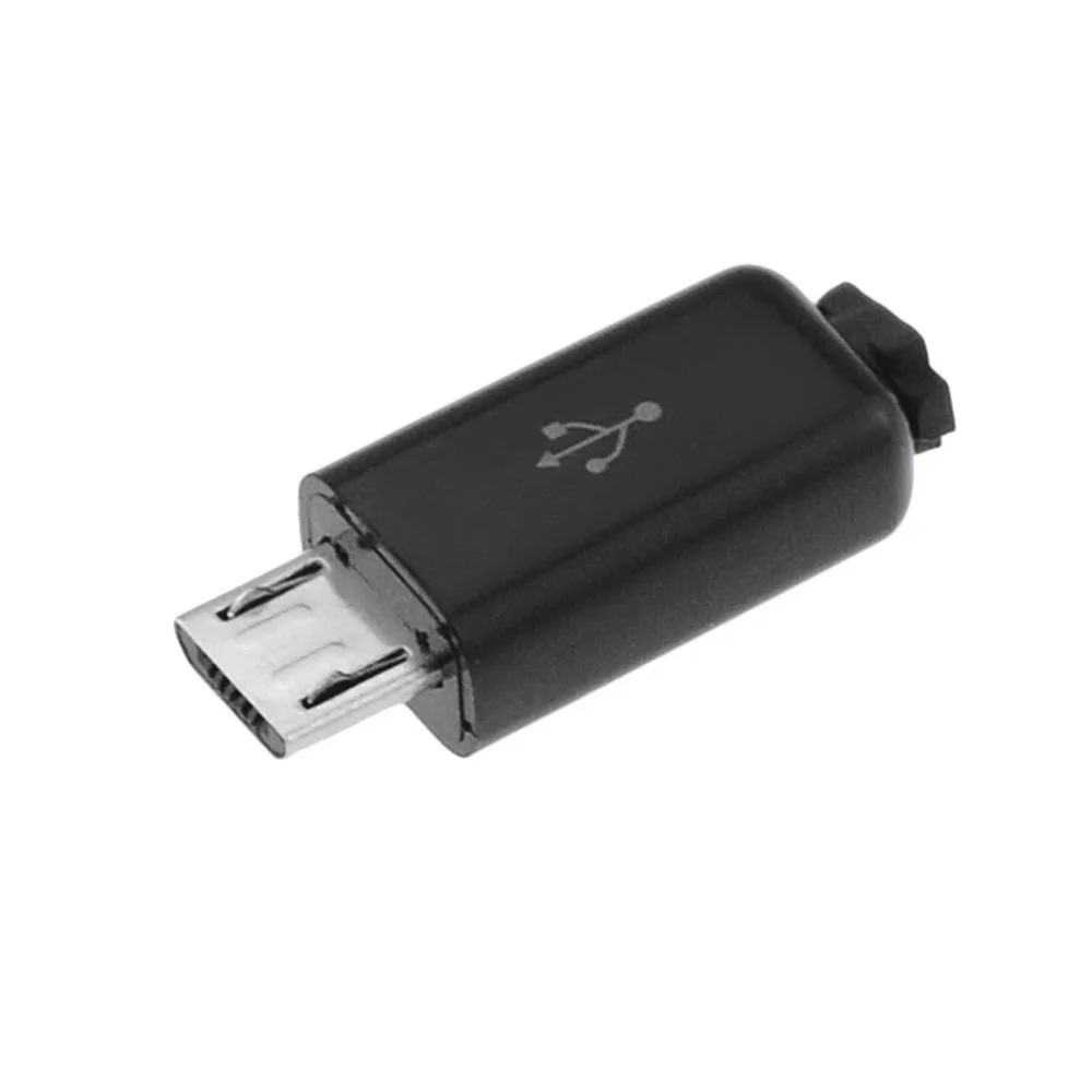 10 шт. 4 в 1 Micro USB 5PIN штекер разъема Черный/Белый Сварочные данные OTG интерфейс линии DIY кабель для передачи данных Аксессуары - Цвет: Black