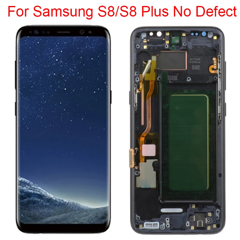 Оригинальный ЖК дисплей S8 Plus для Samsung Galaxy с рамкой G950FD G955F экран сенсорная панель в