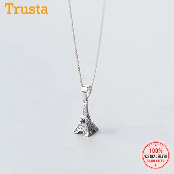 

Trustdavis Real 925 Sterling Silver Fashion Sweet Tower Pendant Clavicle Necklace For Women Wedding Party Fine Jewelry DA1953