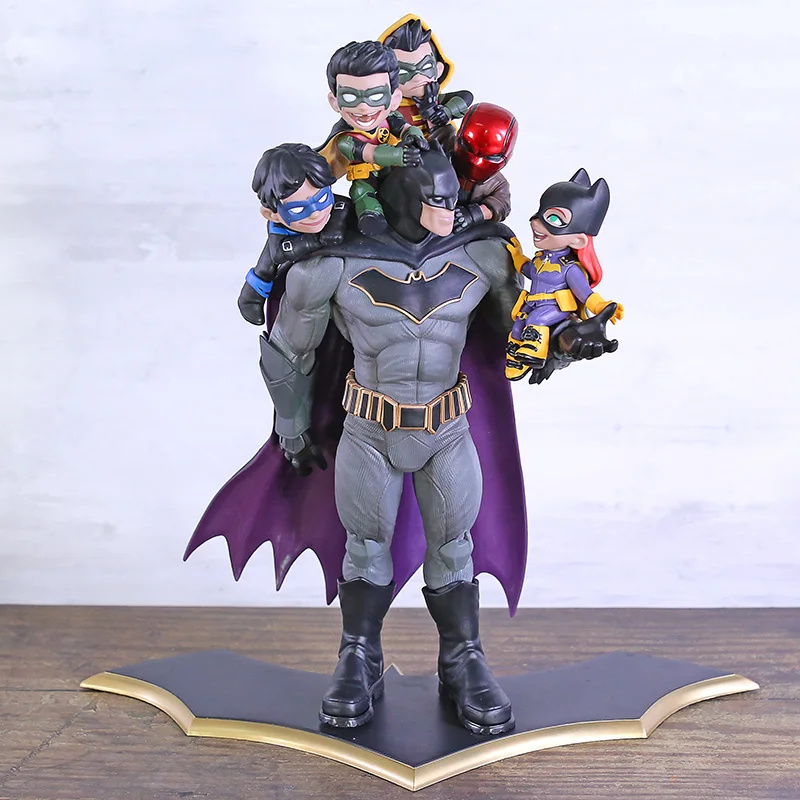 DC Comics Bat-man & Nightwing Red Hood Robin PVC Figure Model Toy Batman Family Statue