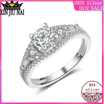 

100%925 Sterling Silver Jewelry Rings For Women Bague Romantic Bride Wedding Ring Party Gift Anillos Mujer Valentine's gemstone