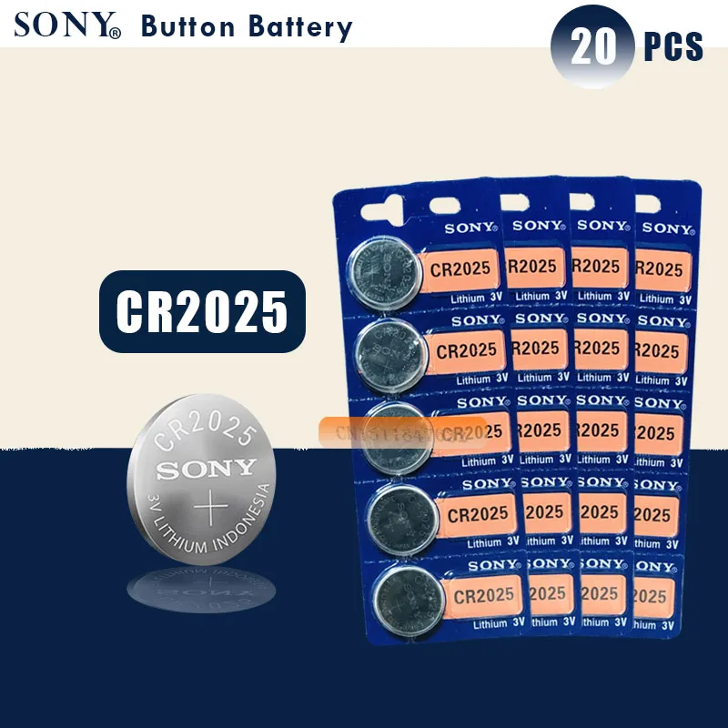 

20PCS/LOT SONY Original cr2025 Button Cell Batteries cr2025 3V Lithium Coin Battery For Watch Calculator Weight Scale