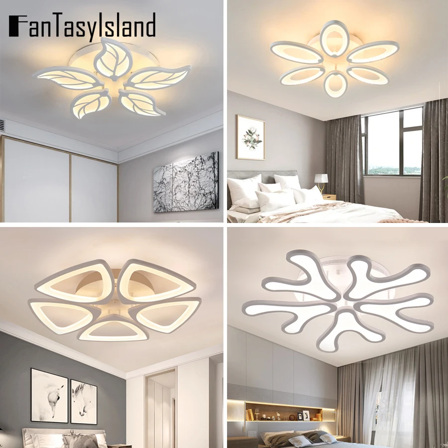 

Discount 5 6 heads New Modern Led Acrylic Ceiling Lights indoor Lighting for Living room Bedroom Kitchen Dining room art dec