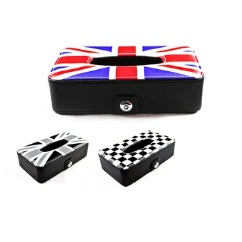 

Leather Car Tissue Box Holder Auto Armrest Tissue Box Block Type