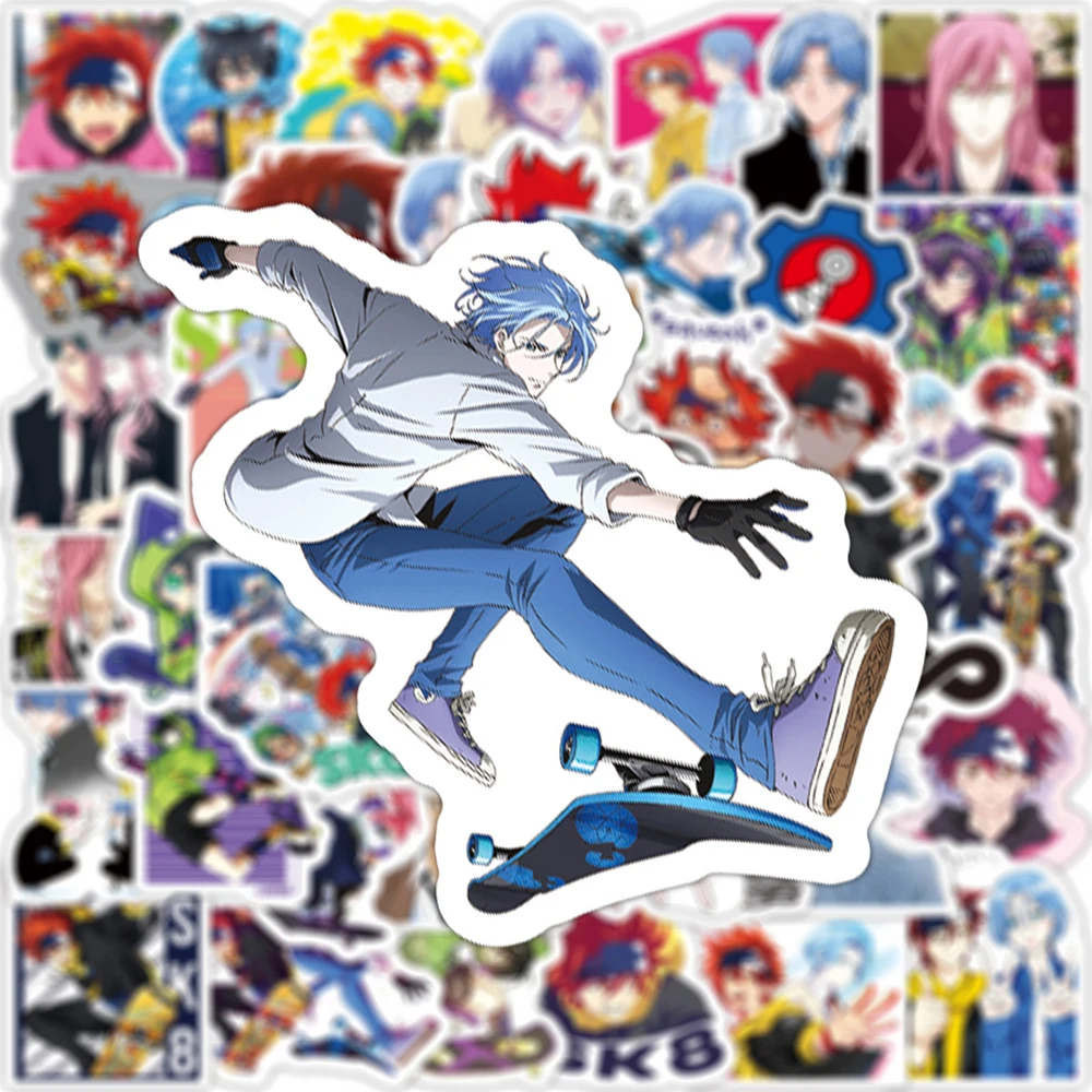 2021 Anime SK8 The Infinity Cosplay Stickers Reki Langa Miya Adam Kawaii  Waterproof Computer Trunk Sticker 50 PCS