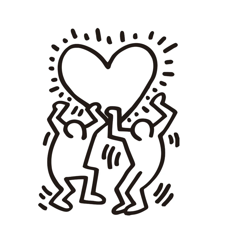 

16x12cm Keith Haring Car Stickers For Decal Snowboard Laptop Luggage Car Fridge Car- Styling Sticker