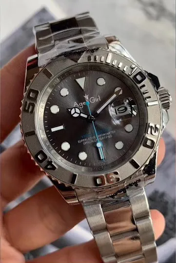 

Famous Brand New Men Automatic Mechanical Silver Black Blue Grey Stainless Steel Yacht Watch Ceramic Bezel Master Sapphire AAA+