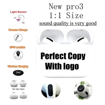 

Newest Air pro 3 TWS Bluetooth Earphone Wireless Earbuds Headphones 1:1 Perfect clone GPS Location Rename Stereo With Logo