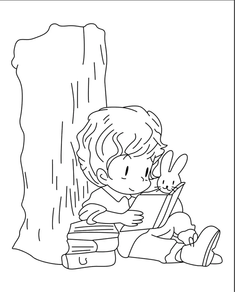 

10x8 Boy is reading a book Transparent Clear Stamps Silicone Seals for DIY scrapbooking photo album Card Making