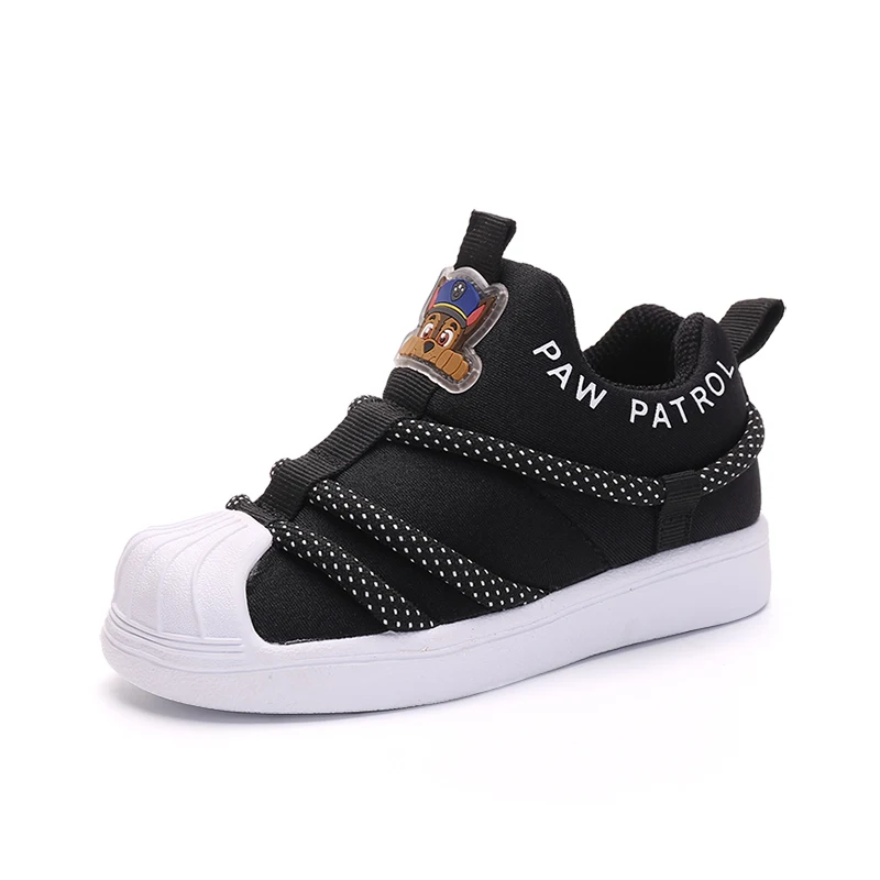 PAW PATROL/детские кроссовки для малышей; эластичные удобные кроссовки для мальчиков и девочек; детская дышащая повседневная обувь; 21-30 - Цвет: Black
