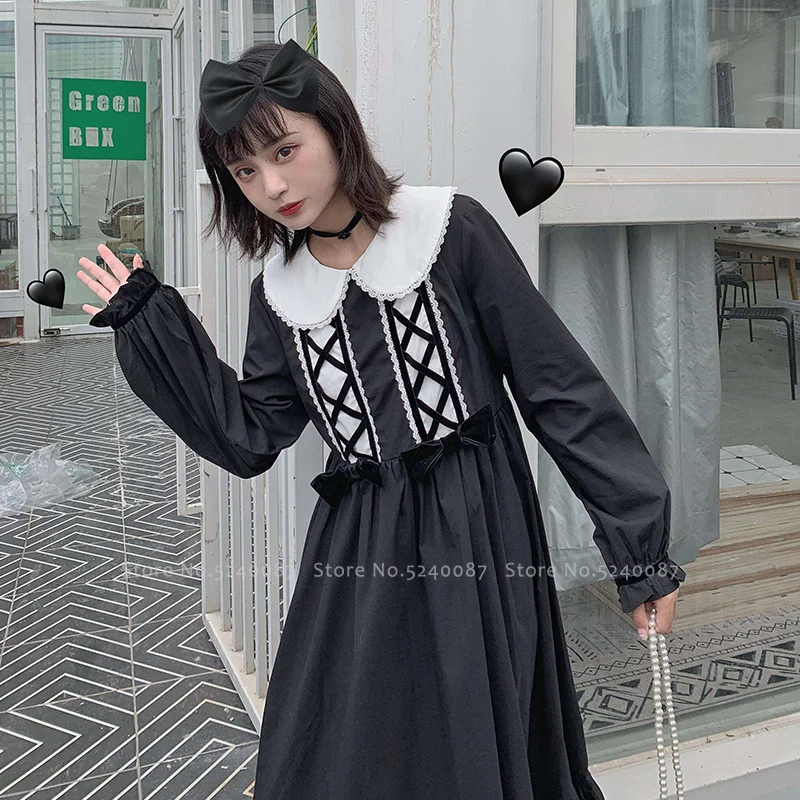 Девушка Ретро Лолита Kawaii принцесса Чай Вечерние платья для женщин корейская форма для средней школы Готический аниме японский костюм для косплея JK костюм