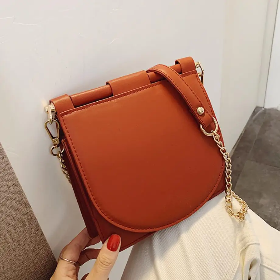

Vintage Fashion Square Crossbody Bag 2020 New High quality PU Leather Women's Designer Handbag Chain Shoulder Messenger Bag