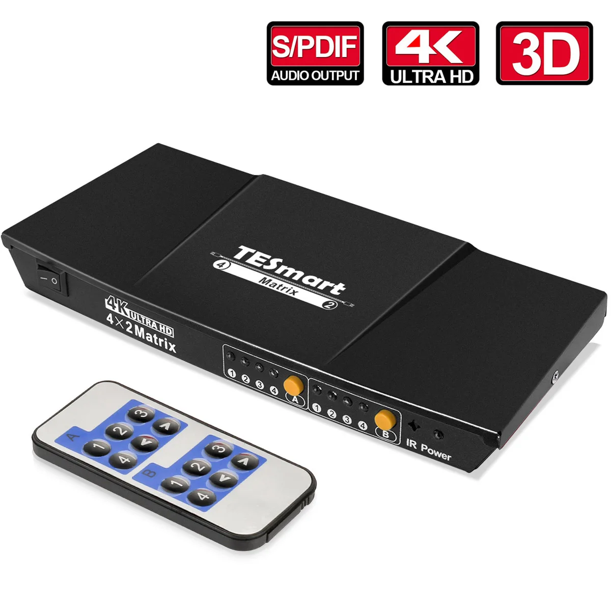 Матрица HDMI высокого качества 1080P 2K 4K 3D переключатель сплиттер с аналоговым стерео