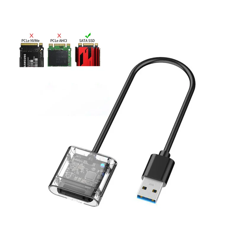 HDD ڽ SSD ̽ NVME/SATA  M.2 To USB 3.0 SSD , NVME PCIE NGFF SATA M / B Ű SSD ũ ڽ M.2 SSD ̽