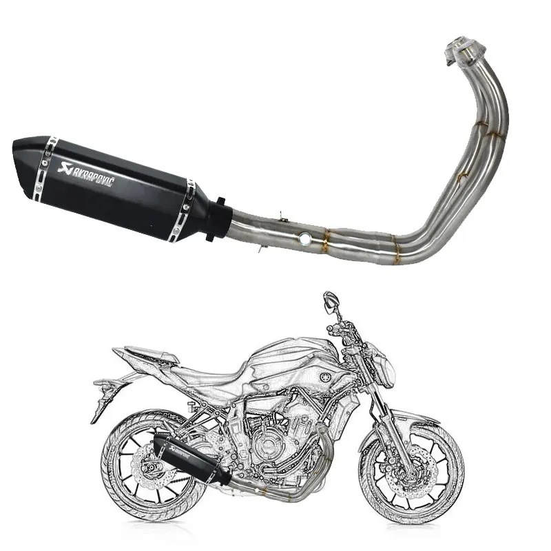 Мотоциклетный глушитель полная система слипоны глушитель подходит для Yamaha MT07 MT-07 FZ-07- XSR700- с выхлопом