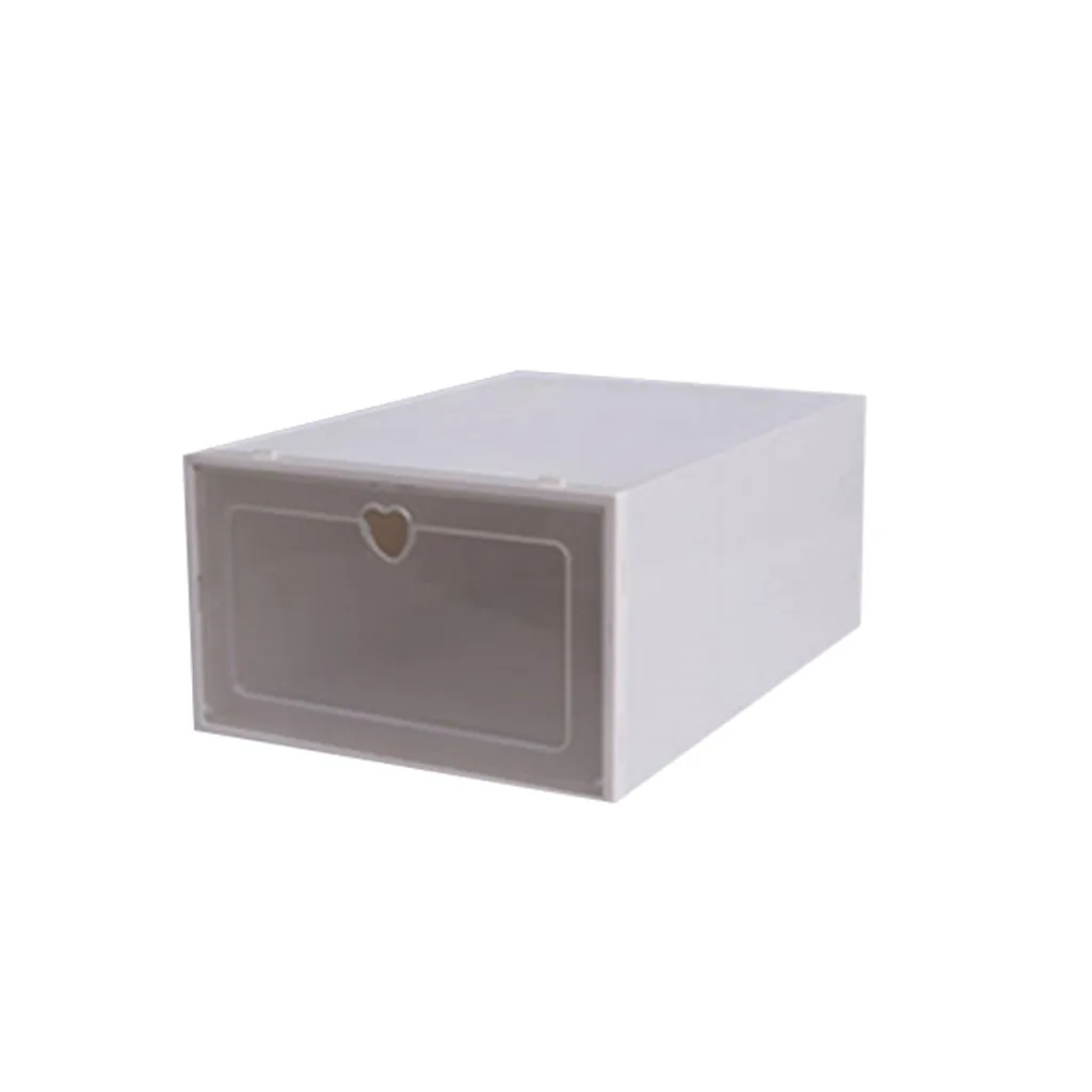 1 шт. Складная прозрачная коробка для хранения обуви Пластиковый Штабелируемый органайзер для обуви Zapatero Organizador De Zapatos органайзер для хранения обуви - Цвет: White