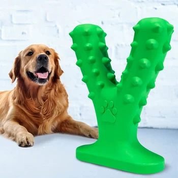

OCHINE Dog Toys Teeth cleaning stick Twig-shaped Pet Molar Bite Rubber Chew Ball Safe Elasticity TPR Soft Puppy Pets Supplies