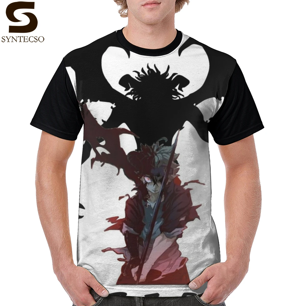 Black Clover T Shirt Plus Ultra MHA T-Shirt Fun Short Sleeve Tee Basic Men Polyester Graphic Tshirt | Мужская одежда