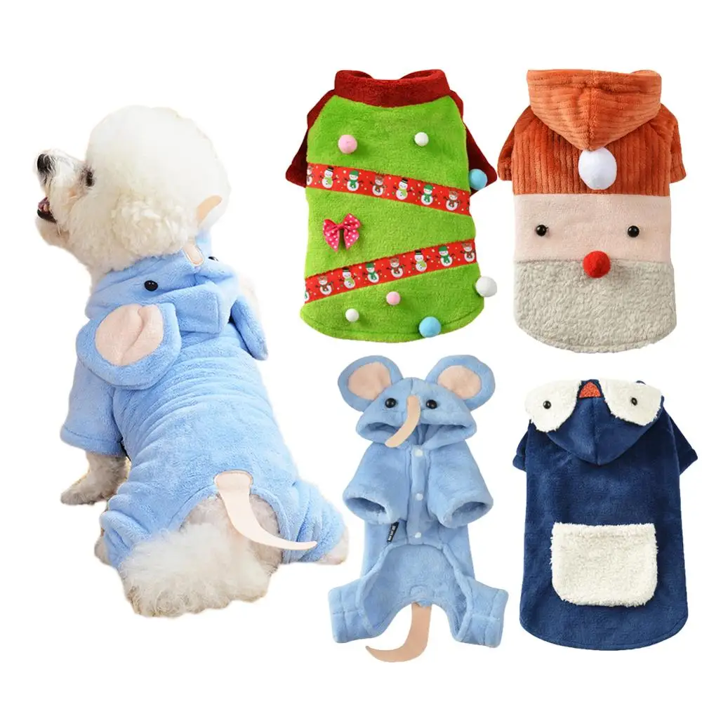 Dog Clothes Winter Warm Pet Dog Jacket Coat Sweater 2-leg Xmas Thicken Clothes Christmas Dogs Puppy Coat