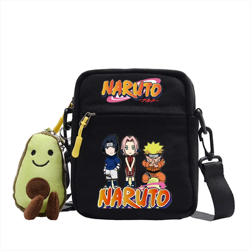 Cute Anime Ninja Uzumaki Sasuke Narutoes Canvas Shoulder Bag Children Casual Messenger Sling Bag Gifts for Kids Friends