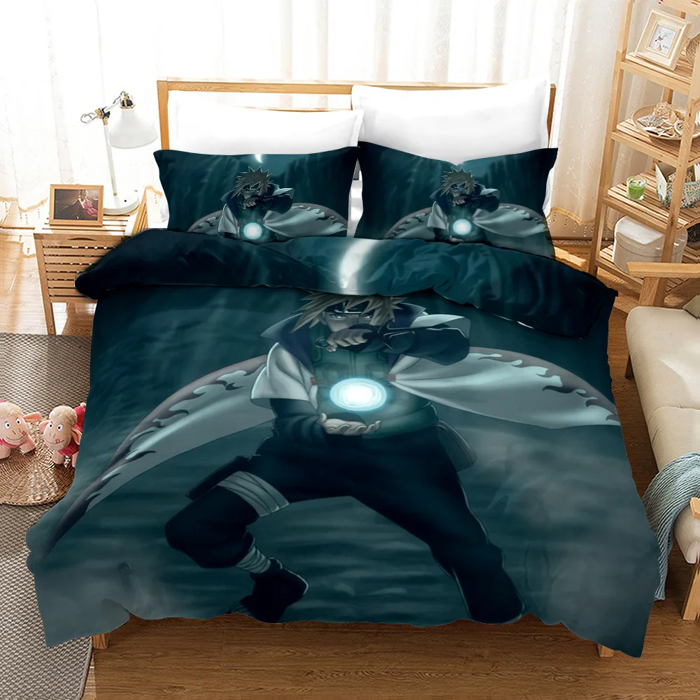 3D мультфильм постельных принадлежностей набор печати Наруто дети постельное белье для взрослых кровать пододеяльник набор две королевы король Размер Наволочки одеяла