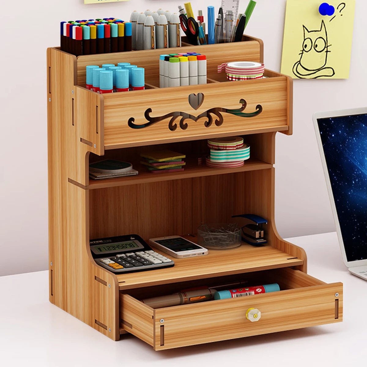 3 Types Of Creative Wooden Desktop Pen Holder Holders Office School