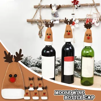 

6pcs Christmas Wine Bag Christmas Wine Bottle Covers Bottiglia Vino Natale Christmas Decorations Mini Wine Bottle Hat Home Decor
