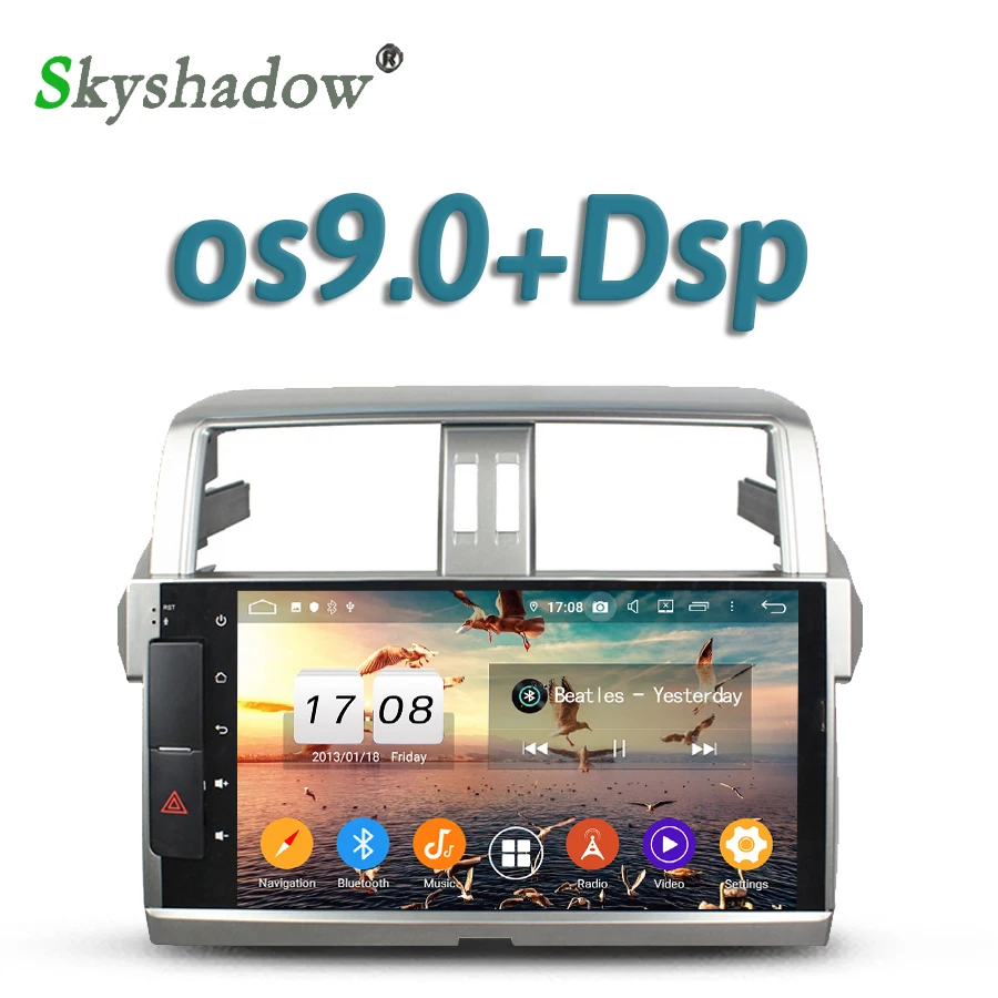 Автомобильный dvd плеер DSP ips Android 9 0 4G ram 8Core Wifi Bluetooth 4 2 RDS радио gps карта для Toyota PRADO Land