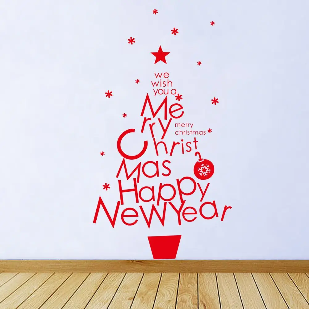 

Wall-StickersChristmas Tree Snowflake New Style Glass Window Sticker Party Decors Accessories