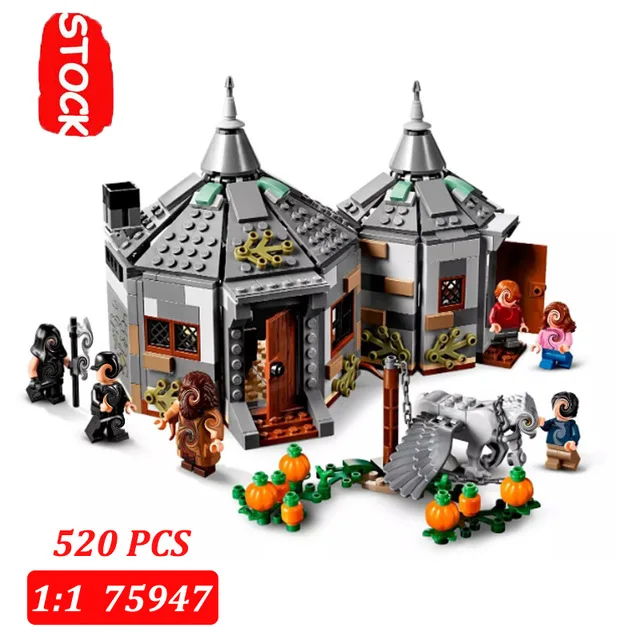 75947 Харри 11343 520 шт Поттер из фильма Хагрид Хат Buckbeak's Rescue игрушка Волшебный мир большой зал Lepinblocks фильм Рождественский подарок - Цвет: 75947 no box