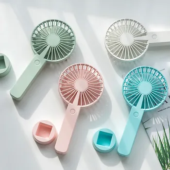

New 4 Colors Mini USB Fan Portable Handheld Rechargeable Handy Air Cooling Fan With and Base Night Lamp For Outdoor Home