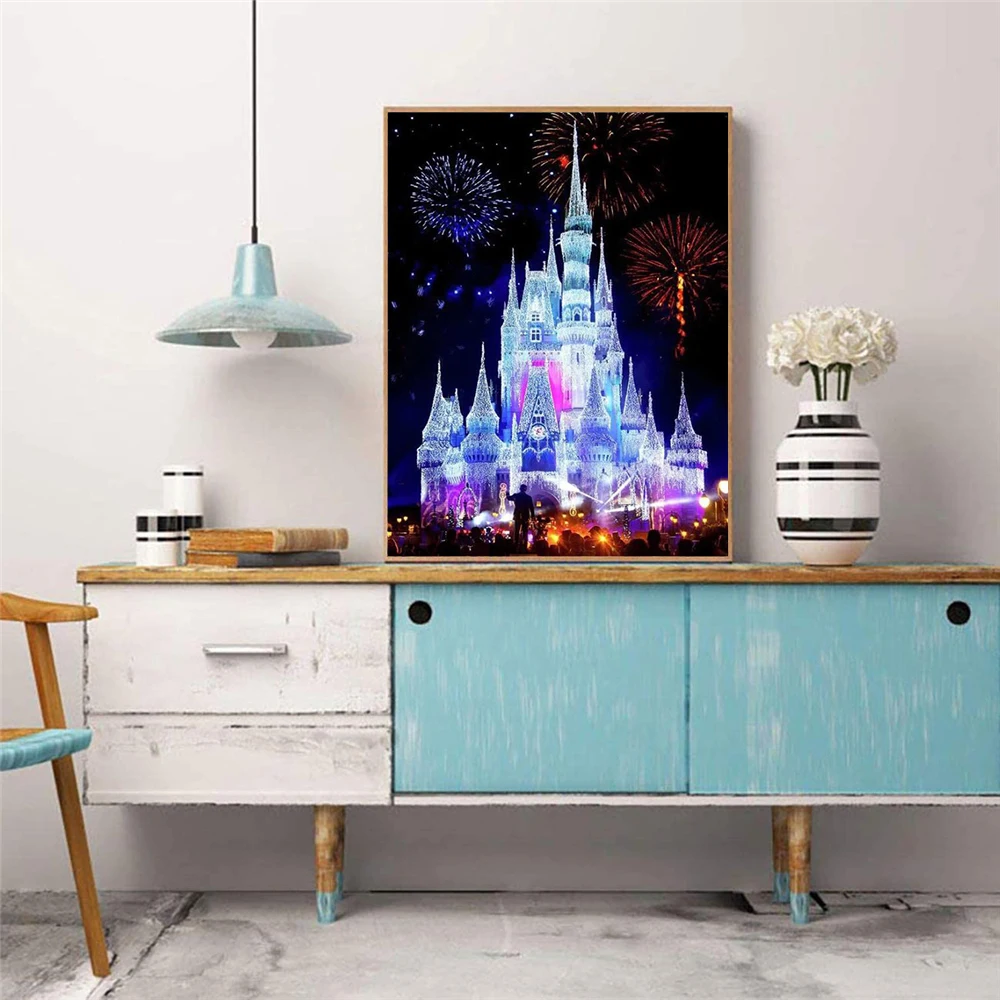 Disney Diamond Mosaic Fantasy Castle Rhinestones 5D DIY Diamond Painting Scenery Cross Ctitch Kits Home Decor diamond painting diamond painting accessories