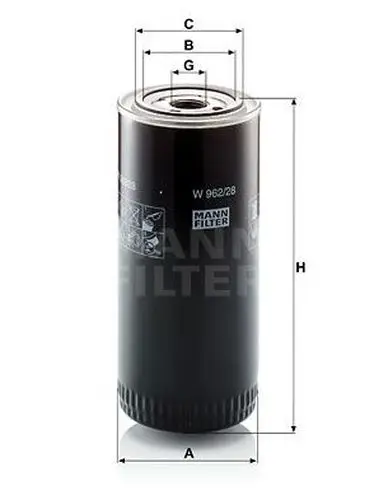 Фильтр масляный MANN FILTER W962/28|Свечи зажигания и запальные свечи| |