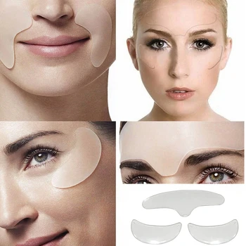 

5pcs/set Home Invisible Reusable Sticker Women Silicone Anti-aging Face Pad Remover Skin Care Prevent Wrinkle For Forehead Eye