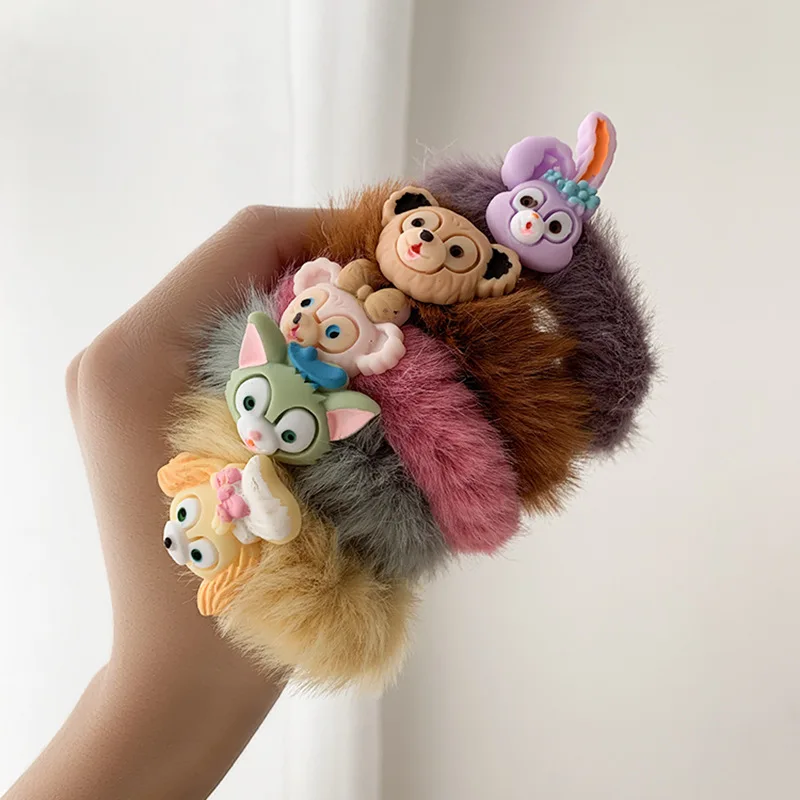 Cartoon Plush Hair Tie Duffy Shirley Doll Hair Scrunchies Elastic Rubber Band Girl Children Cute Headdress Hair Accessories