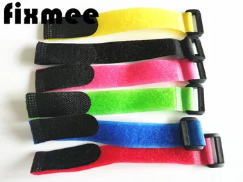 

Fixmee 50pcs/lot 20*200MM Nylon Wire Organizer Cable Ties Reusable Straps with Plastic Buckle Hook Loop Magic Tapes