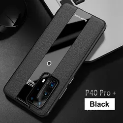 Luxury Litchi Veins Ultra-Thin Silicone Phone Case - Premium TPU Cover with Elegant Design for P40 (Black)