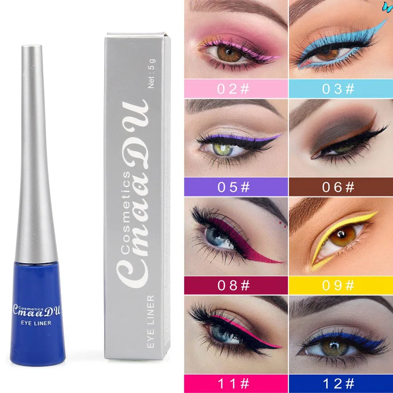 

Cmaadu Liquid Matte Eyeliner 12 Colors Waterproof Matte Eye Cosmetics Shadow Eyeliner Sexy Red White Blue Charming Eye Liner Pen