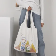 Хлопок Холст эко хозяйственная сумка Китайский Зодиак животное Крыса Мышь CYD32