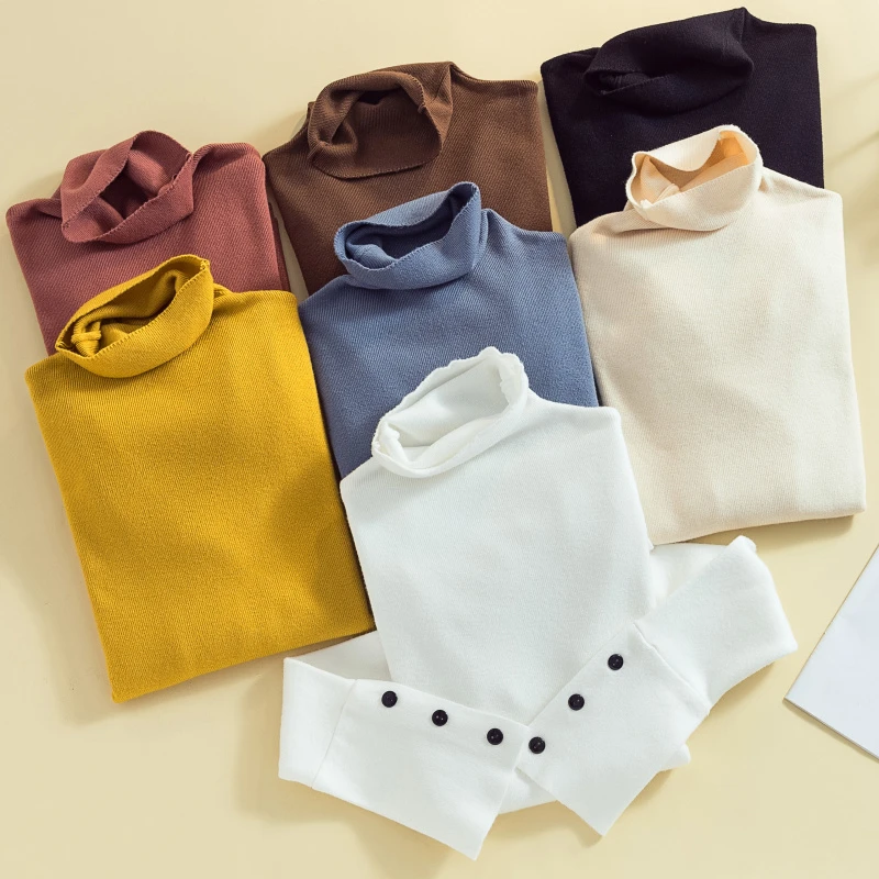 

Button Long Sleeve Turtleneck Soft Sweater Women Fall Winter Solid Knitted Pullover Women Slim Jumper Sweater Female Knit Tops