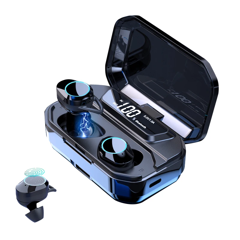 

G02 Tws-Wireless Bt5.0 Headphones Mini In-Ear Sports Stereo Earphones Earbuds Ipx6 Waterproof with Multi-Functional 3300Mah Rech