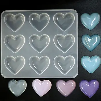

9 Cup Heart Chocolate Silicone Dessert Mould Baking Cupcake Resin Jewelry Mold